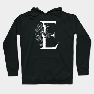 Letter E Monogram - Floral Initial Hoodie